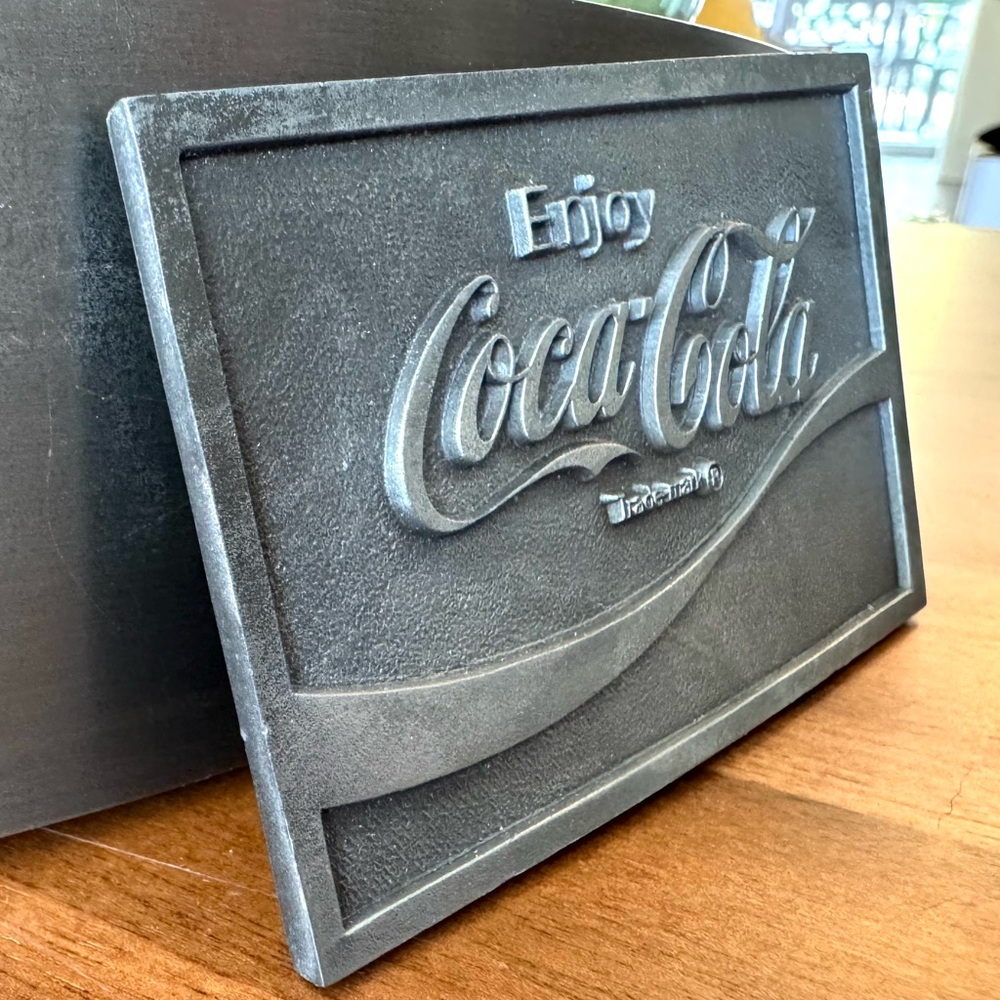 Coca-Cola Embossed Silver Buckle - Picture 3 of 4